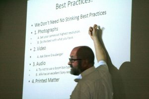 We learned Best Practices and techniques from Kevin Nutt (Folklife Archivist at ADAH)